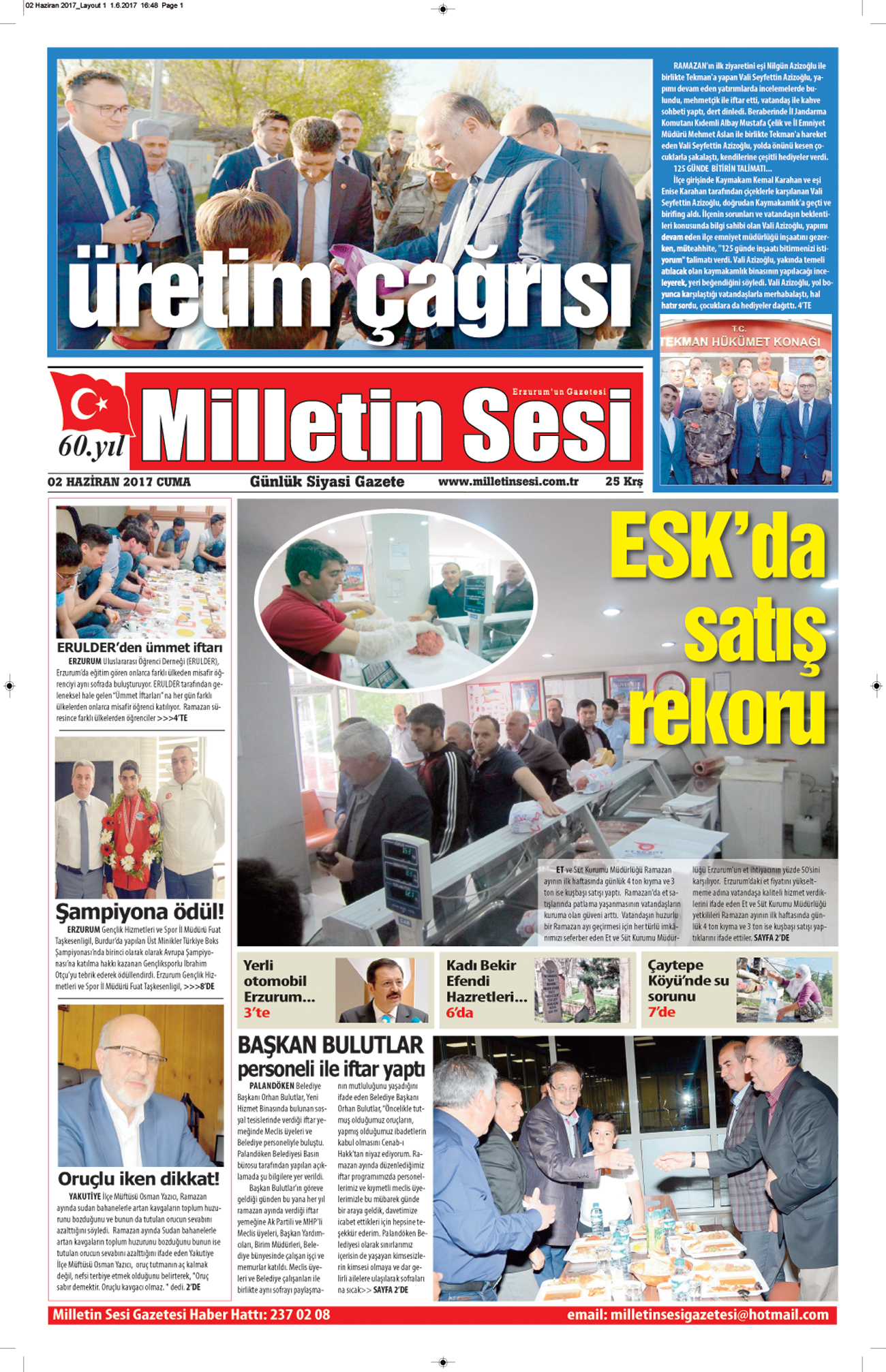 02 Haziran 2017 Milletin Sesi Gazetesi