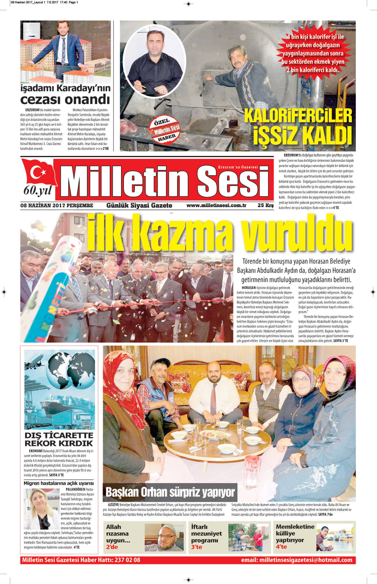08 Haziran 2017 Milletin Sesi Gazetesi