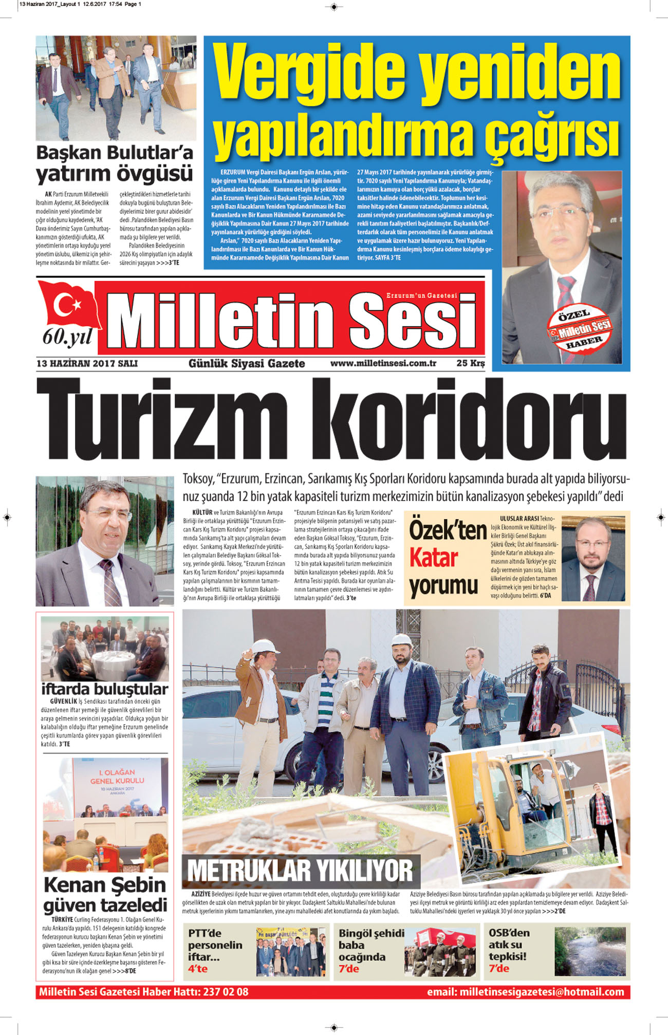 13 Haziran 2017 Milletin Sesi Gazetesi