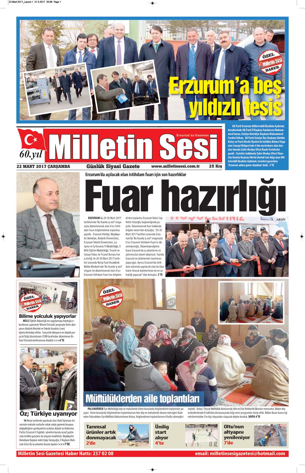 22 Mart 2017 milletin sesi Gazetesi