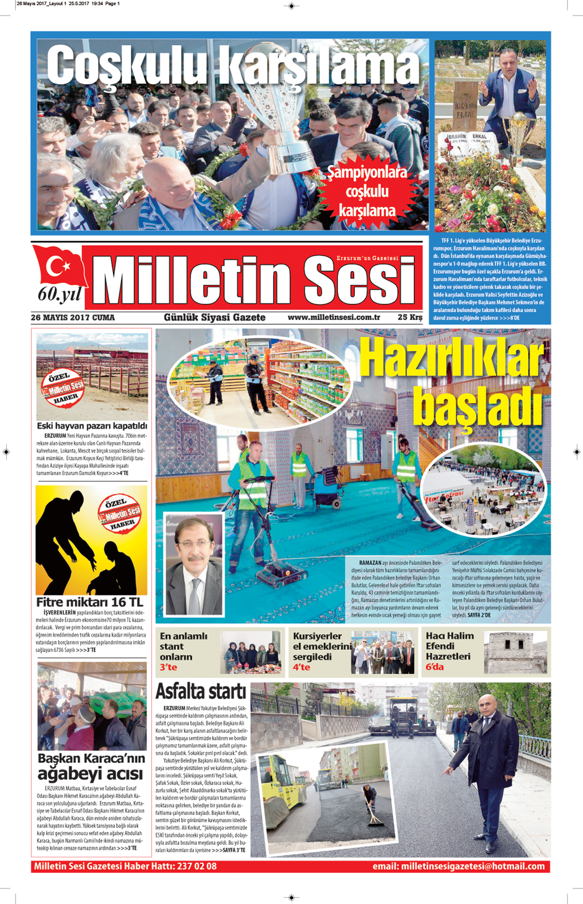 26 Mayıs 2017 Milletin Sesi Gazetesi