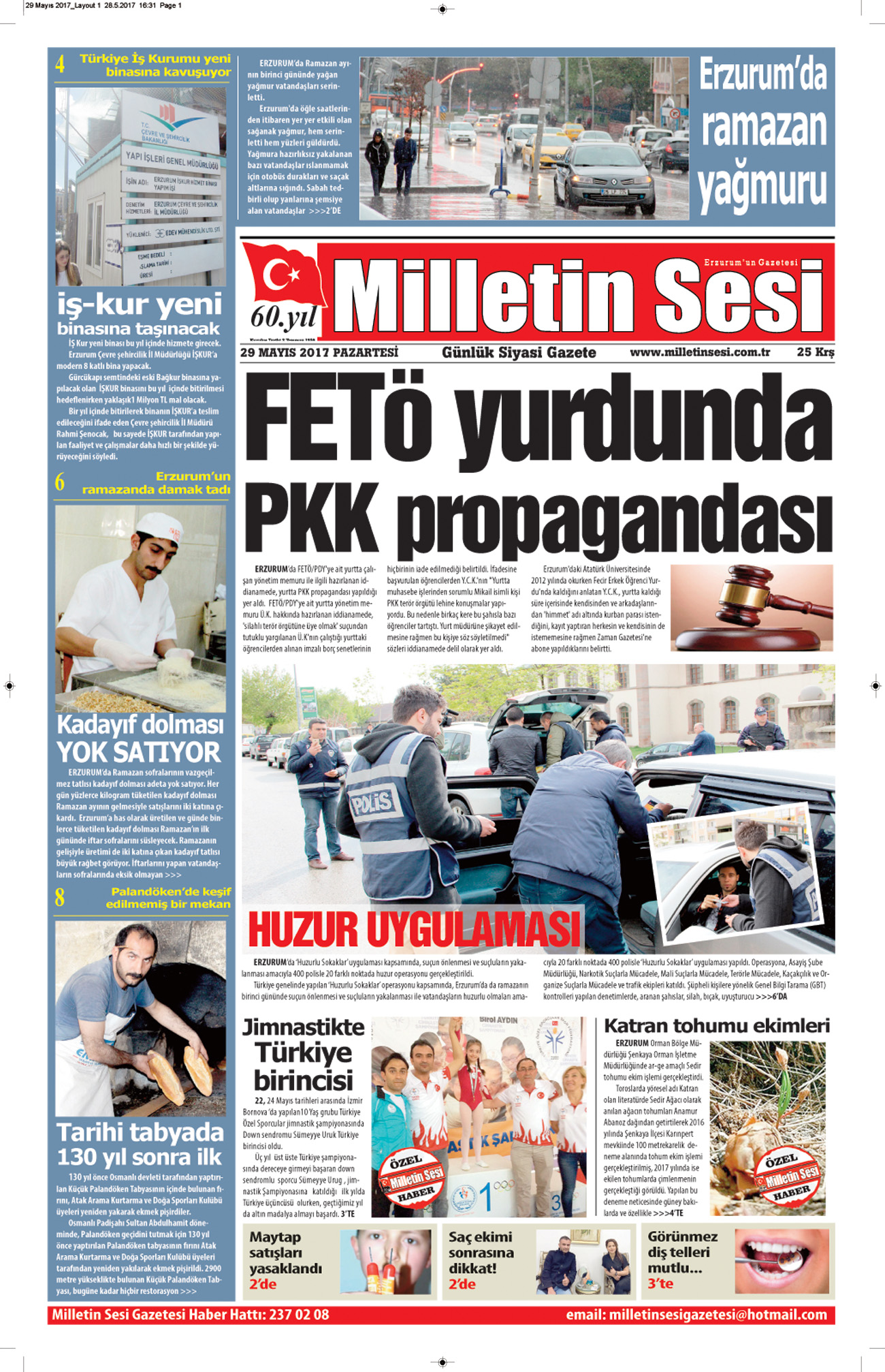 29 Mayıs 2017 Milletin Sesi Gazetesi