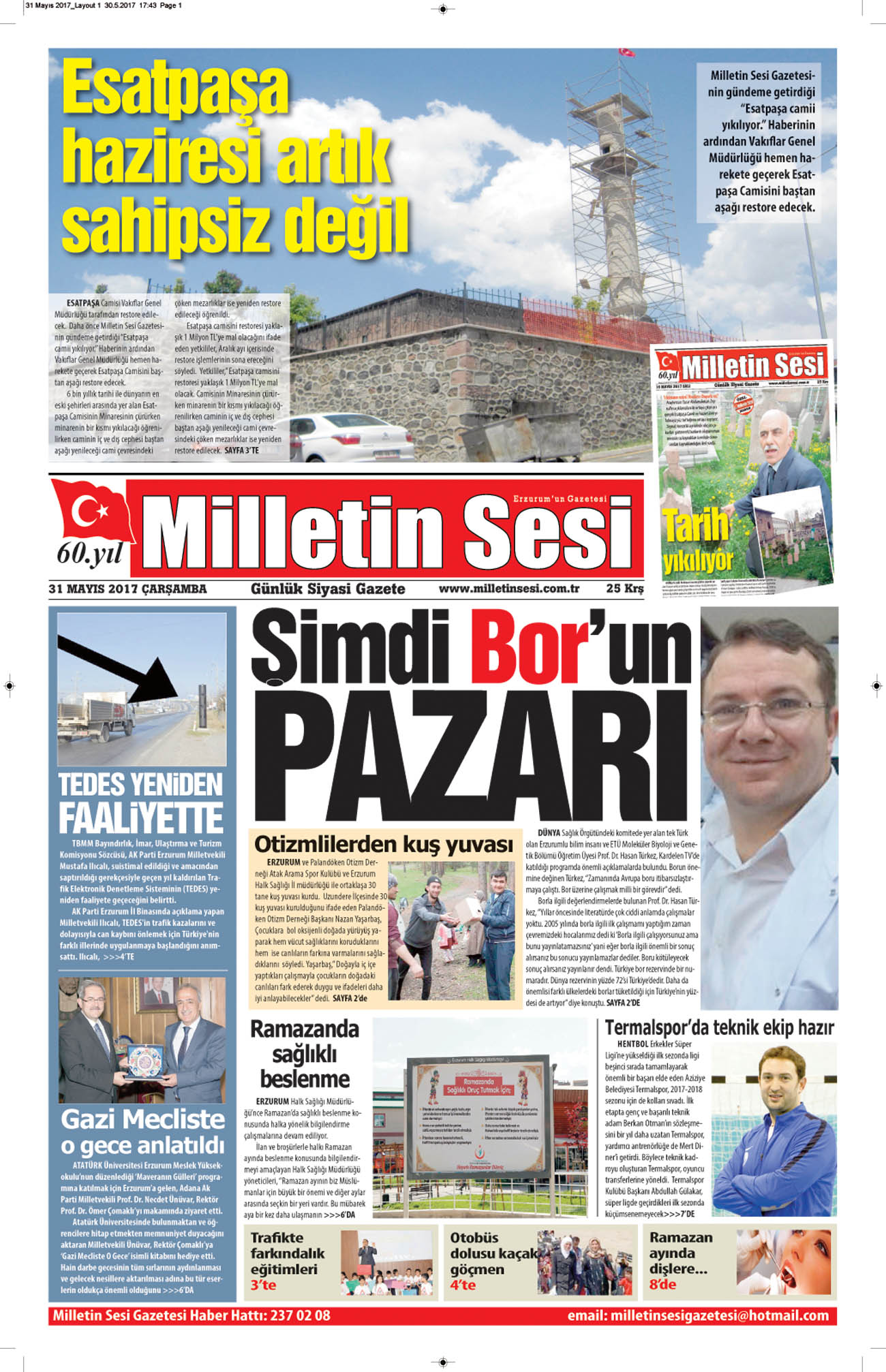 31 Mayıs 2017 Milletin Sesi Gazetesi