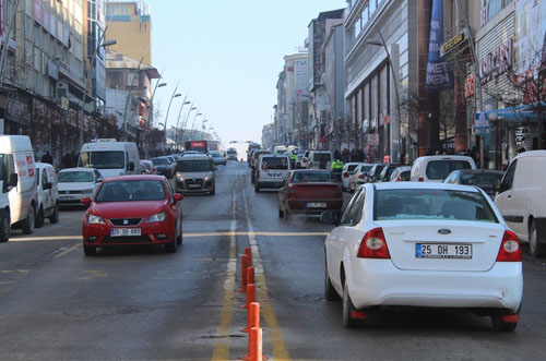 Araç sayısı Erzurum’da düştü