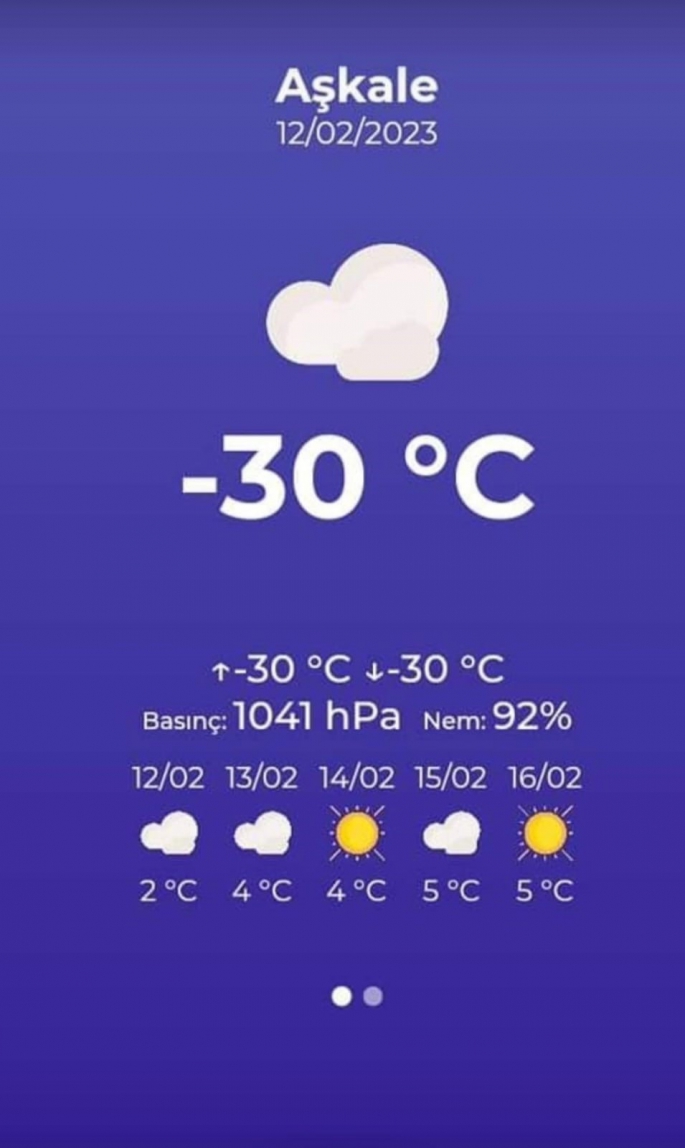 Aşkale’de Sibirya soğukları