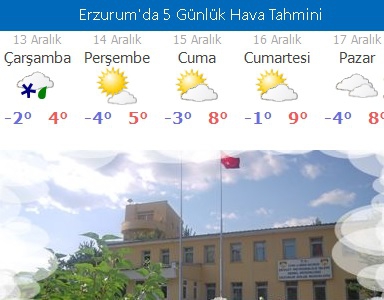 ERZURUM, PERŞEMBE GÜNÜ İTİBARİYLE ISINMAYA BAŞLAYACAK