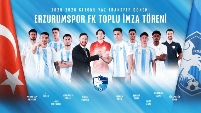ERZURUMSPOR YENİ TRANSFERLERİNİ TANITTI