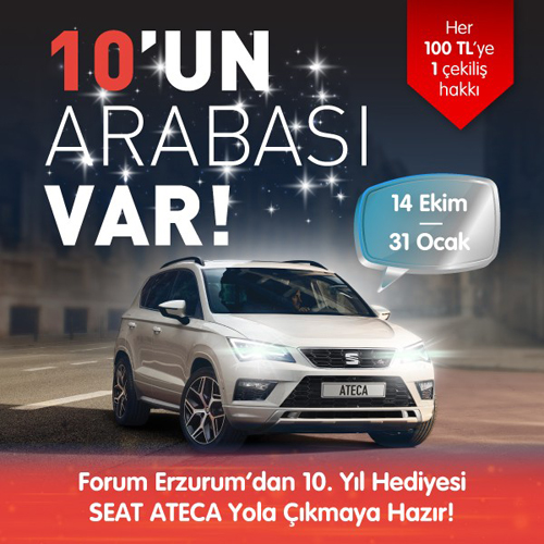 Forum Erzurum, 10.Yıl hediyesi Seat Ateca’yla yola çıkmaya hazır