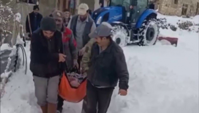 Karla mücadele ekipleri kalp hastası için seferber oldu 
